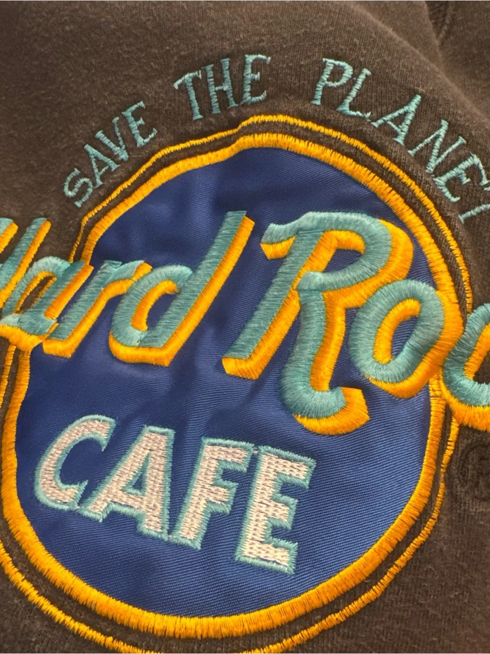 Vintage 90’s Hard Rock Cafe Save The Planet Orlando Men’s L Black Embroidered - Picture 7 of 7